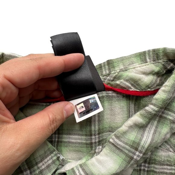 North Face Mens XL Green Plaid Check 100% Cotton Short Sleeve Button Up Shirt - Picture 8 of 11